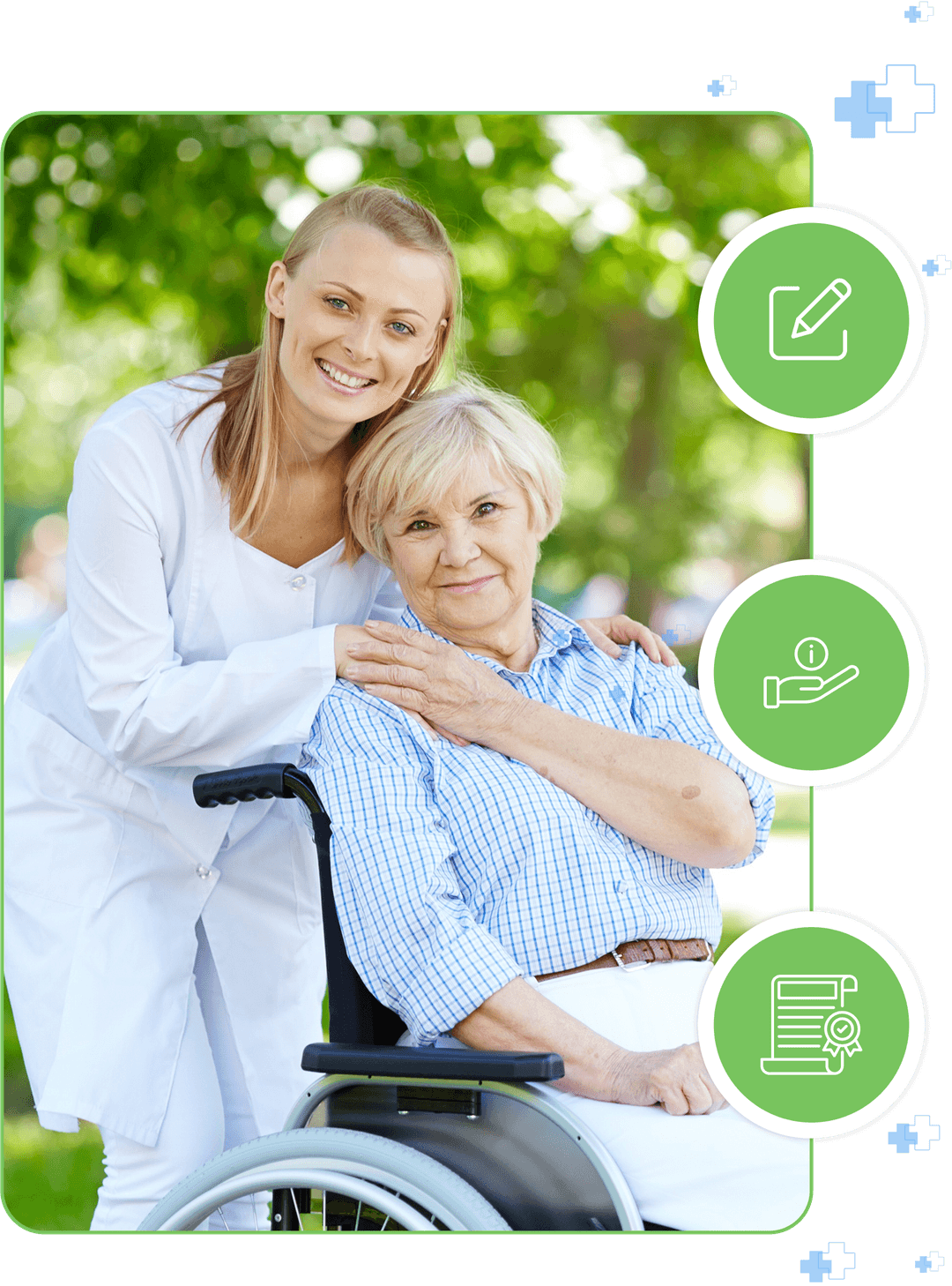 Caregiver assisting elderly