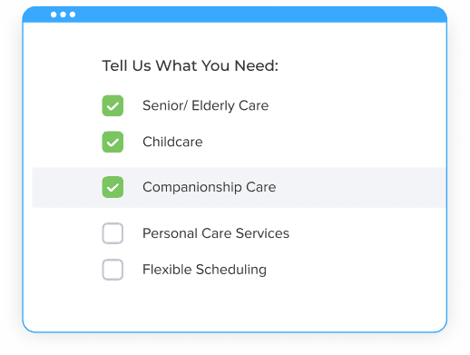 Tell us what you need interface